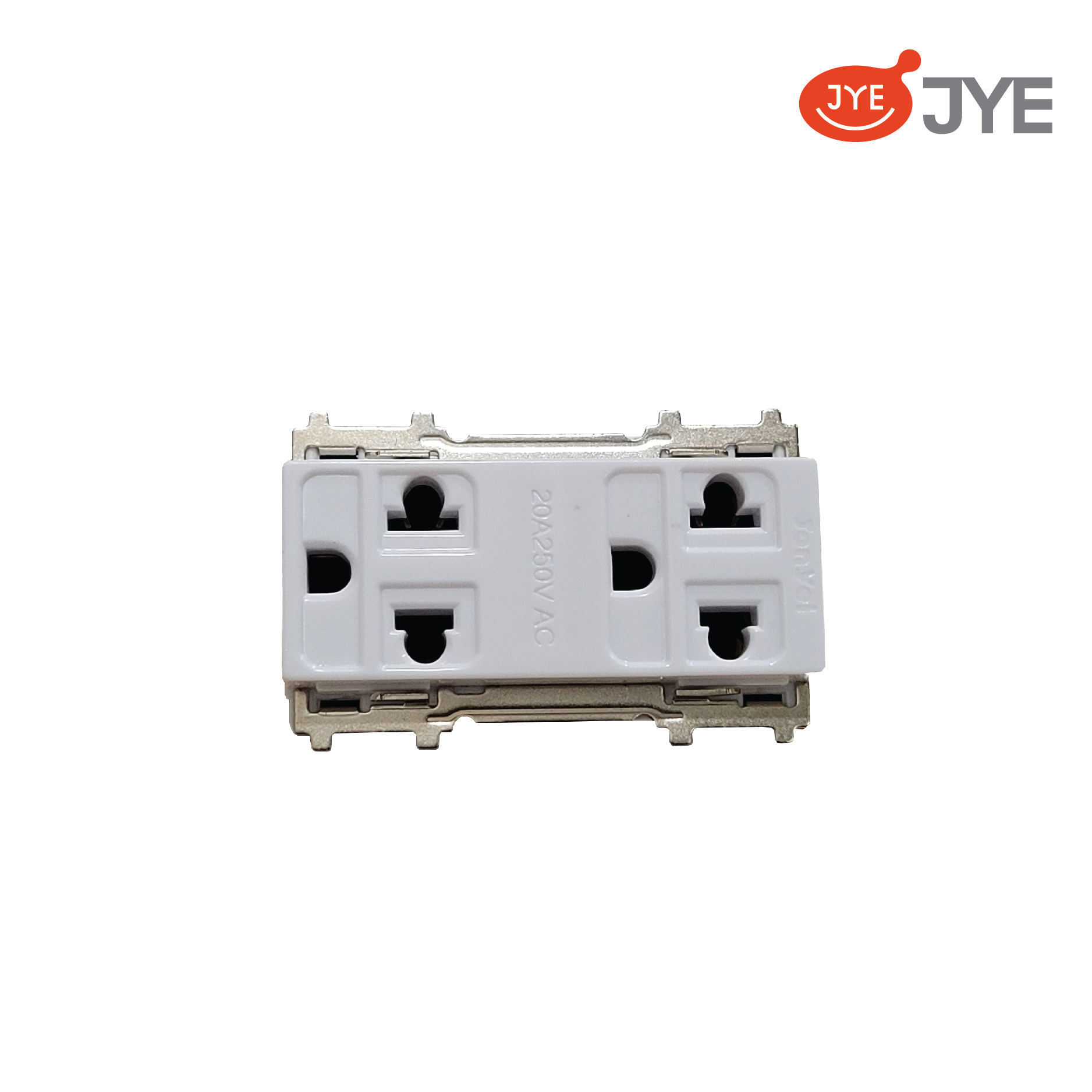 Ổ cắm đôi 3 chấu tiếp đất JY-15133 FS