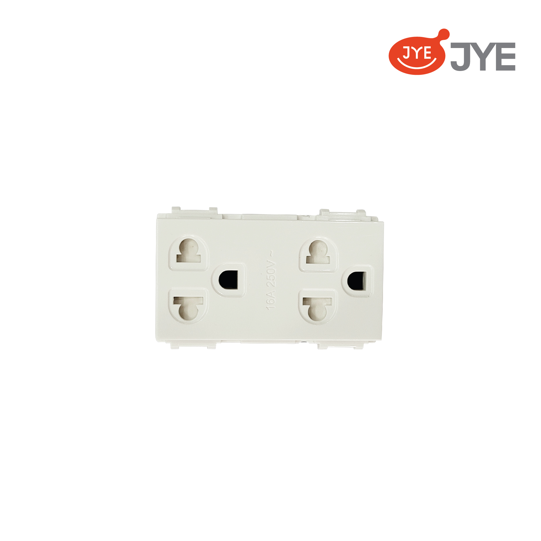 Ổ cắm đôi 3 chấu có dây tiếp đất (không mặt nạ) JY-E15133VDN