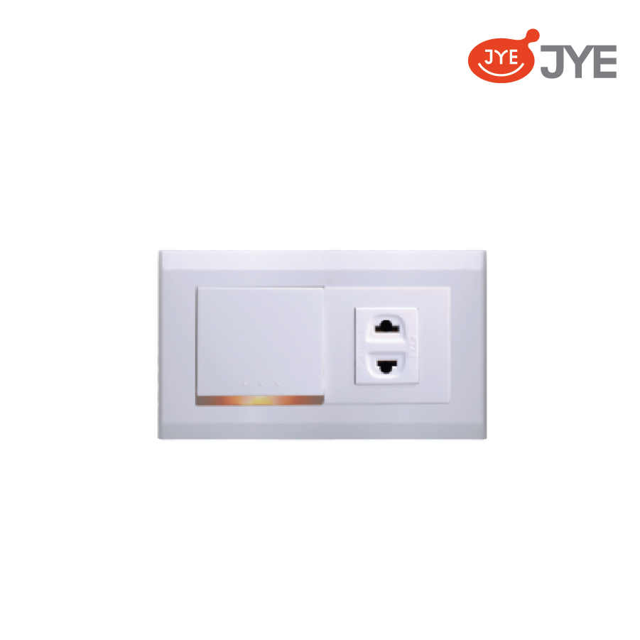 Công tắc ổ cắm tiếp đất JY-N41062-LI Trắng White